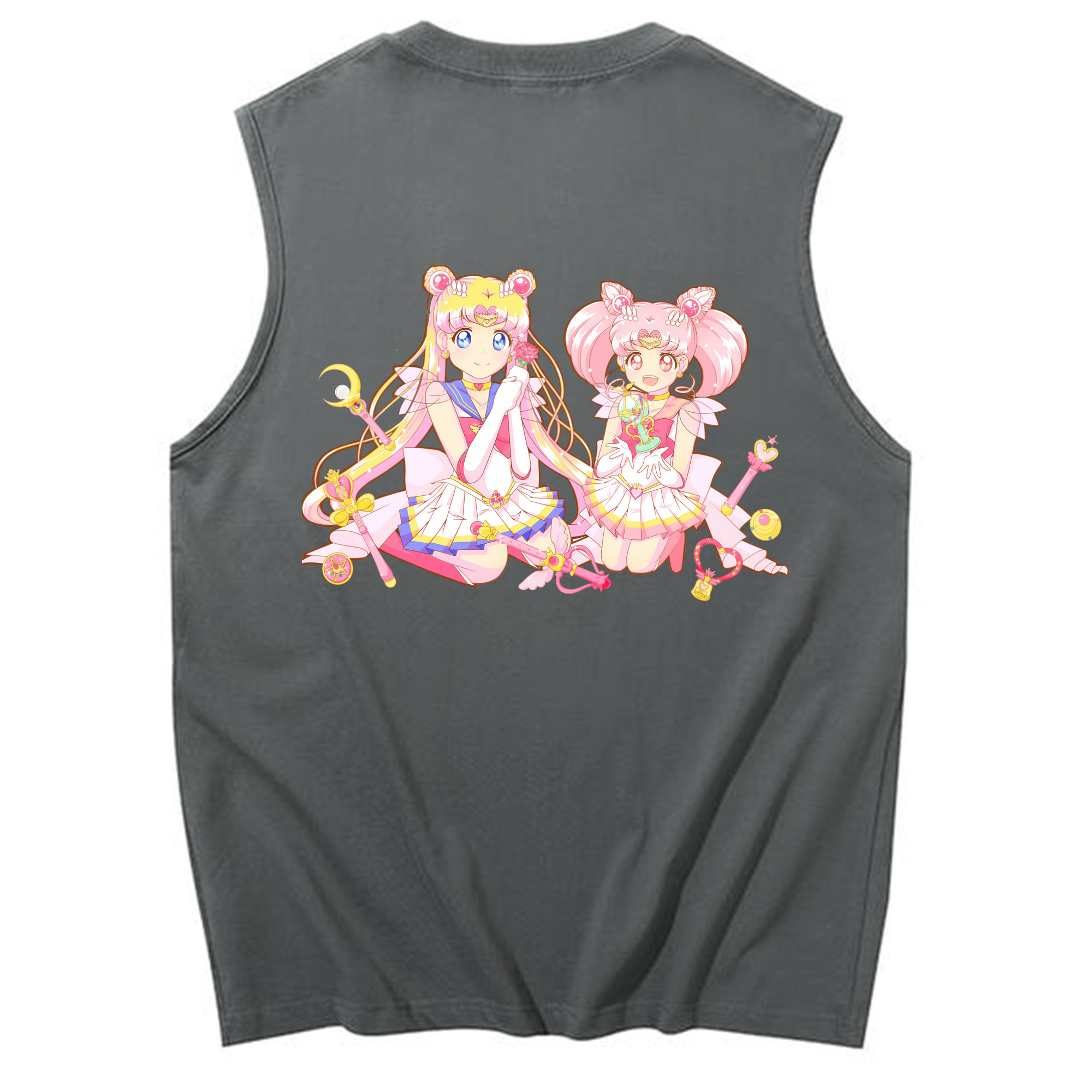 （画像用） 美少女戦士セーラームーン 月野 うさぎ つきの うさぎ Sailor Moon Tsukino Usagi コットン100％タンクトップ（背面プリント）